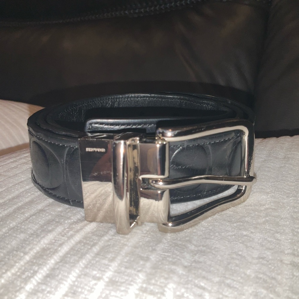 Coach Harness Signature Embossed Leather Cut to Size Reversible Belt F66125 - Picture 2 of 13